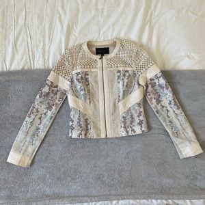 BCBG Maxazria Silk Floral Jacket